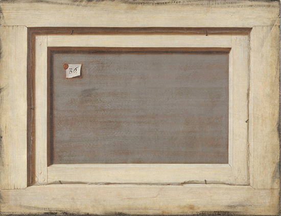 Trompe l'oeil. Bagsiden af et indrammet maleri, 1668 – 1672. Gijsbrechts, Cornelius Norbertus.Open SMK art